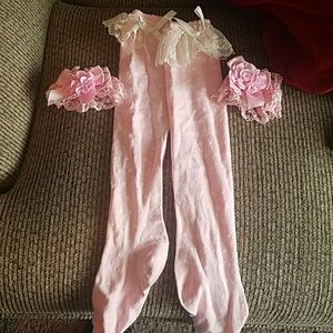 Bodyline Pink Sweet Lolita Wristcuffs and Socks